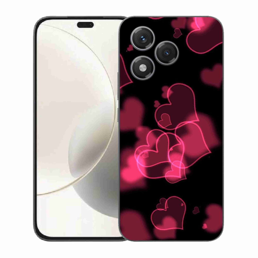 Gélový kryt mmCase na Honor 400 Lite - červená srdiečka