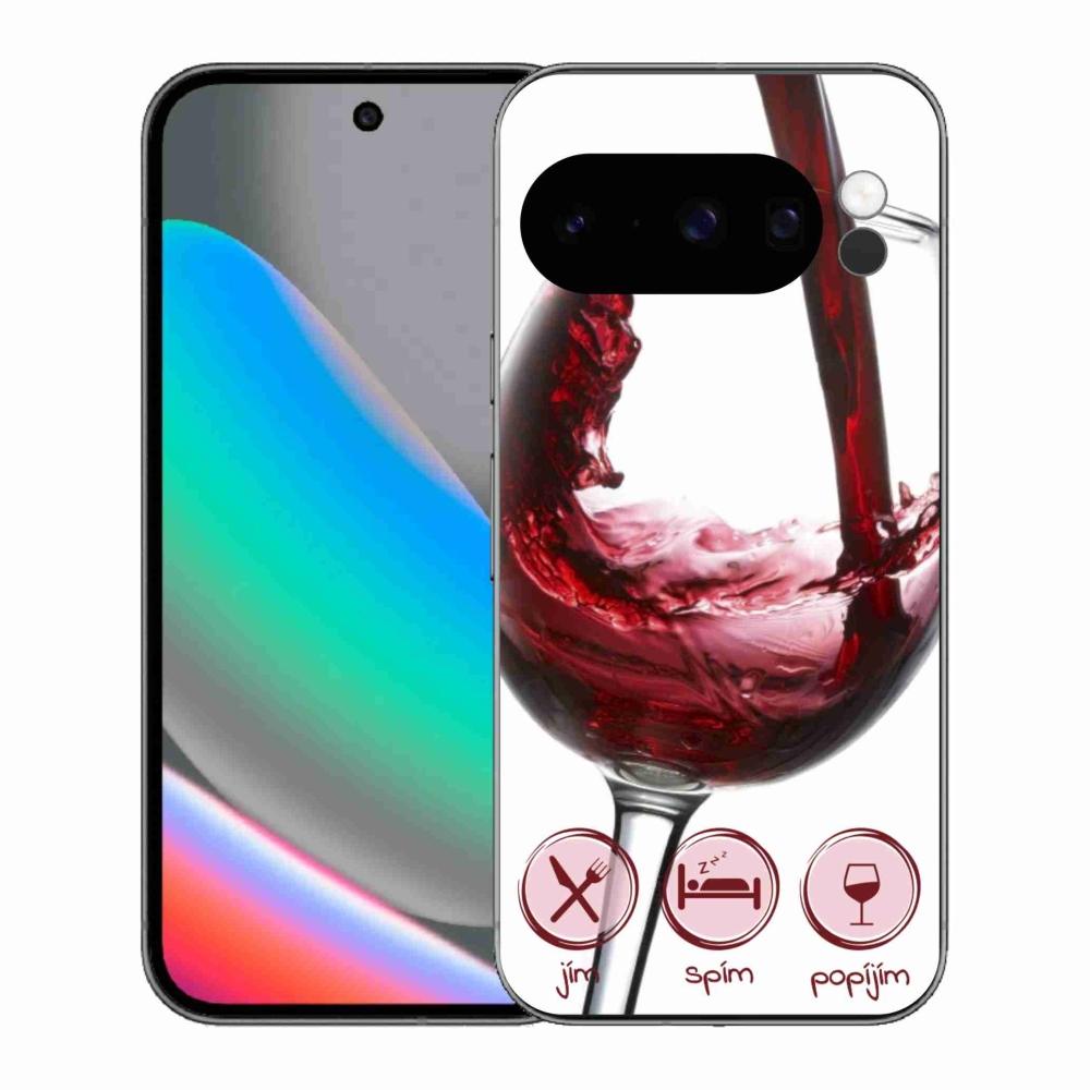 Gélový kryt mmCase na Google Pixel 10 Pro - pohár vína červené