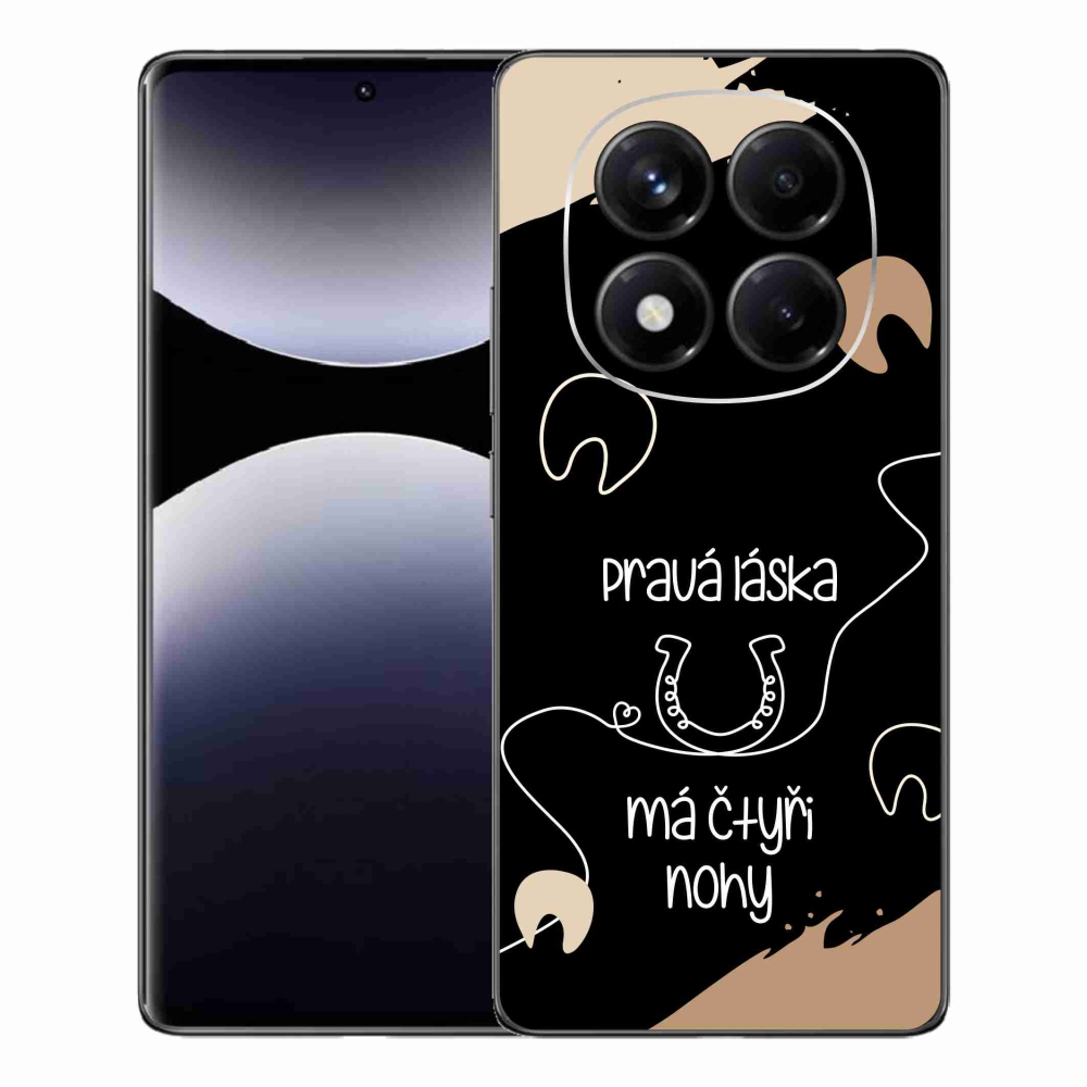 Gélový kryt mmCase na Xiaomi Redmi Note 14 Pro - konský motív čierne pozadie