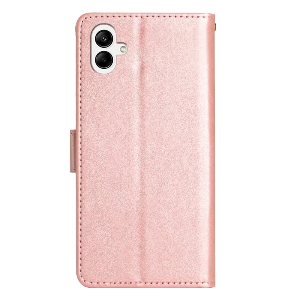 Flowers knižkové púzdro na Samsung Galaxy A06 4G - ružovozlaté