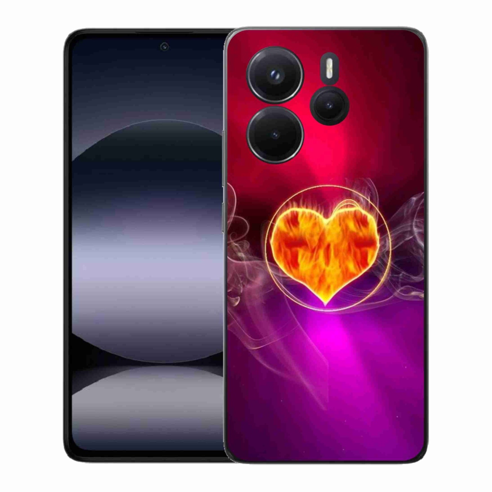 Gélový kryt mmCase na Xiaomi Redmi Note 14 - ohnivé srdce