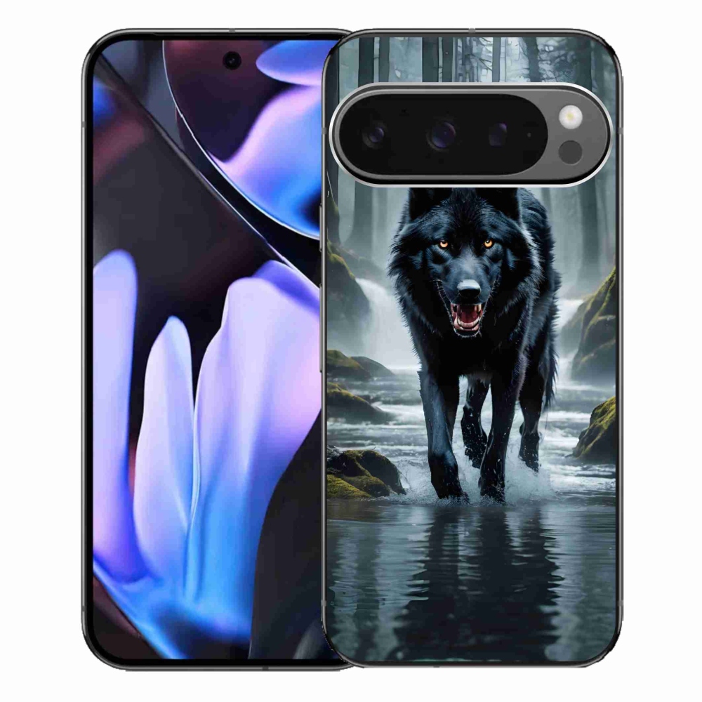 Gélový kryt mmCase na Google Pixel 9 Pro XL - čierny vlk