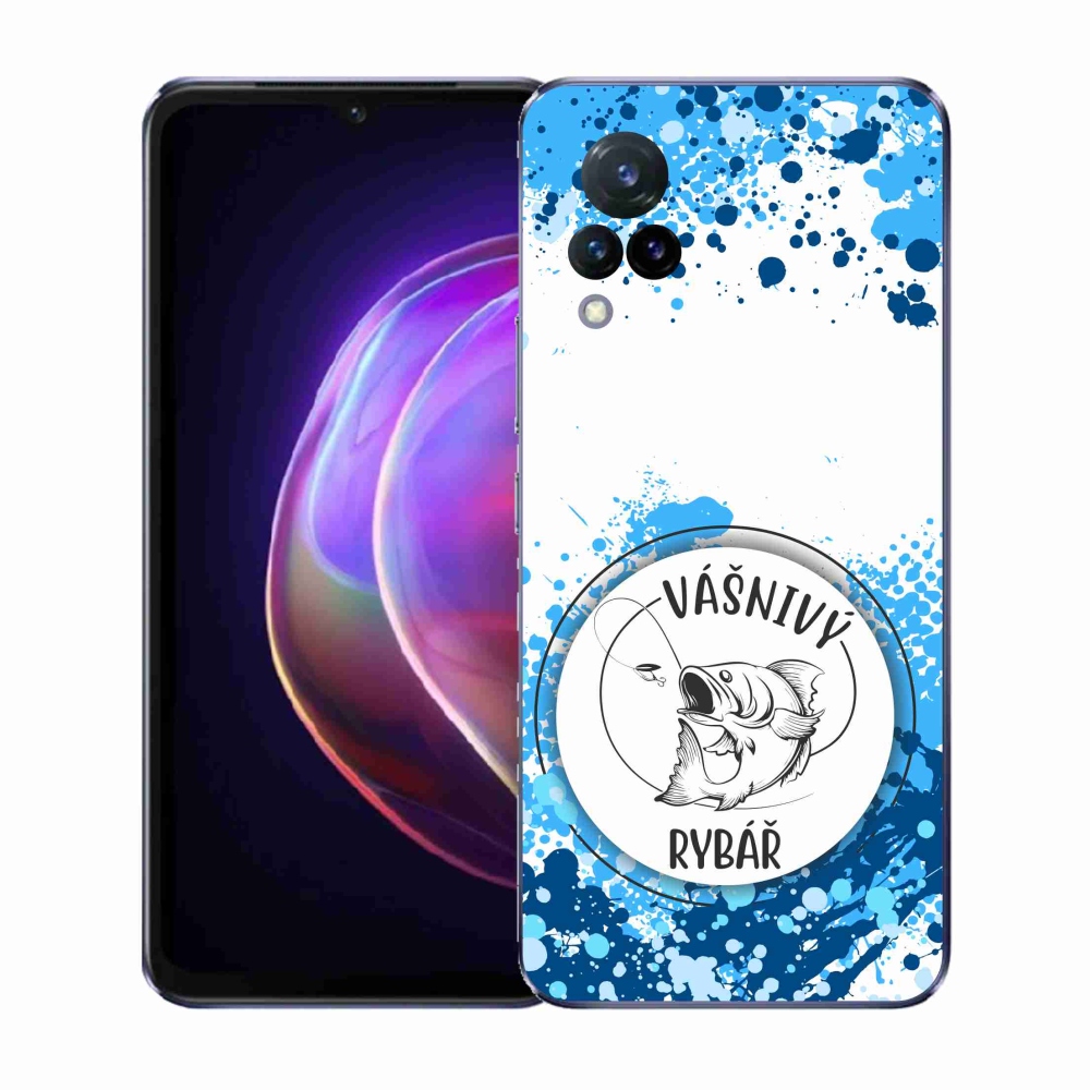 Gélový kryt mmCase na Vivo V21 4G/5G - vášnivý rybár biele pozadie