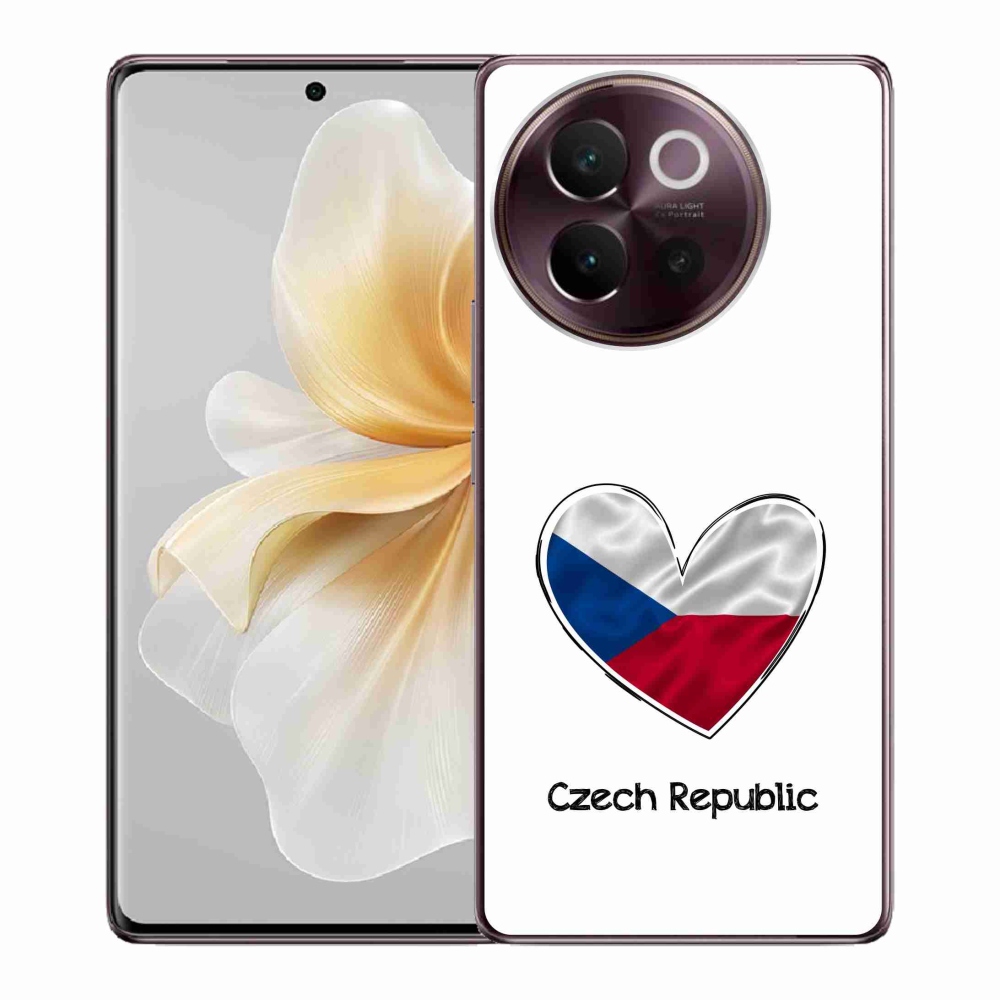 Gélový kryt mmCase na Vivo V40 Lite 5G - vlajka srdca biele pozadie