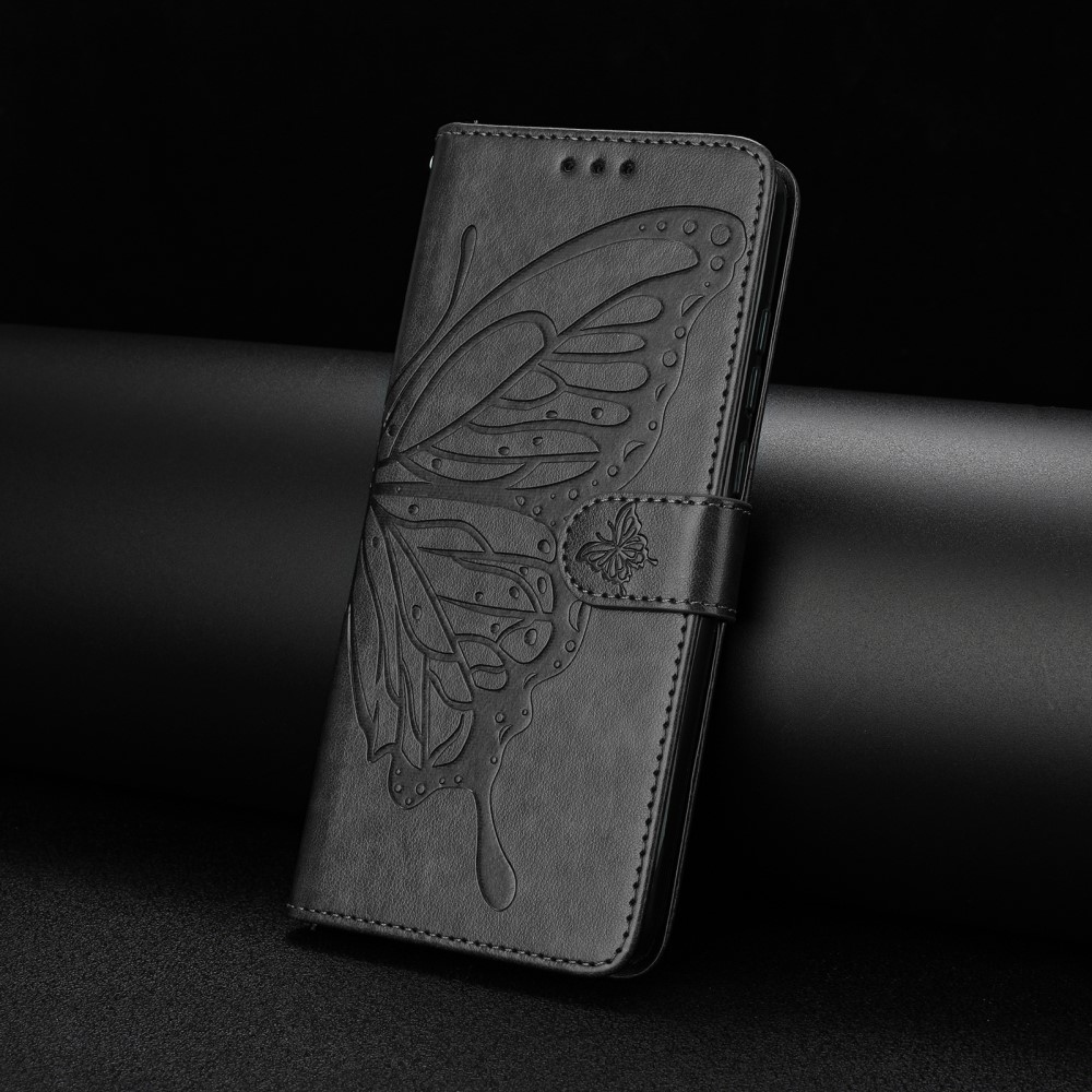 Floral Butterfly knižkové púzdro na Xiaomi Redmi A5 (171.7x77.8x8.3mm) - čierne