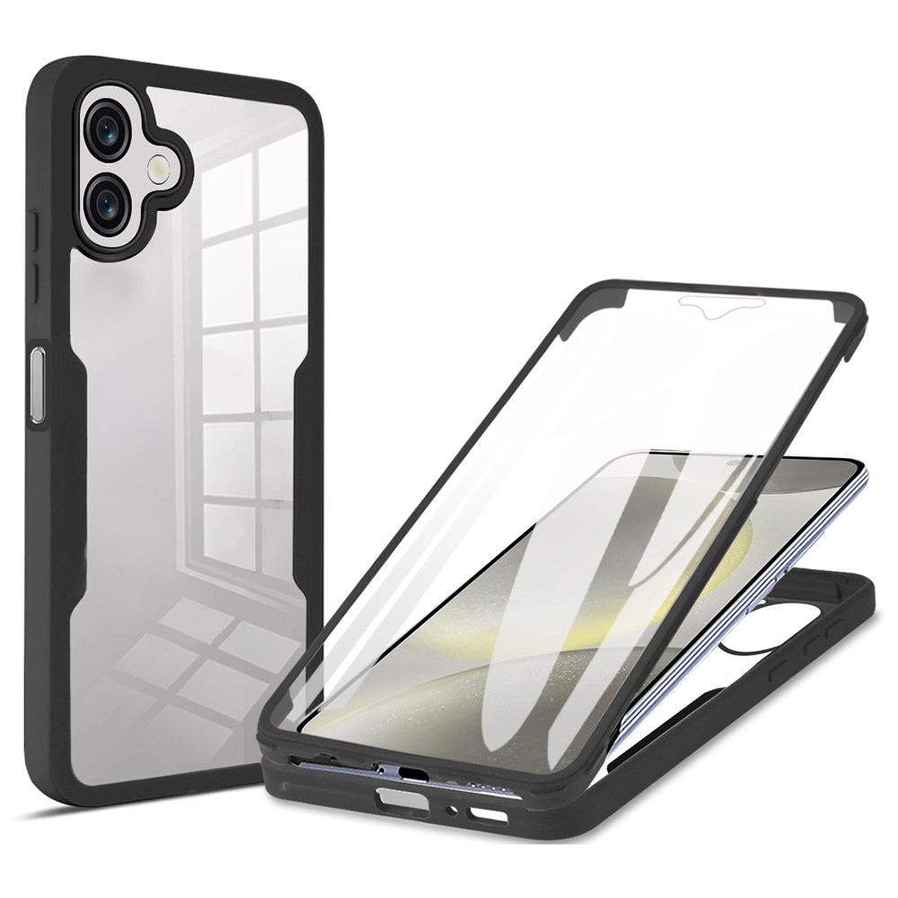 Acryl gélový obal s rámčekom pre ochranou displeja na Samsung Galaxy A07 4G - čierny