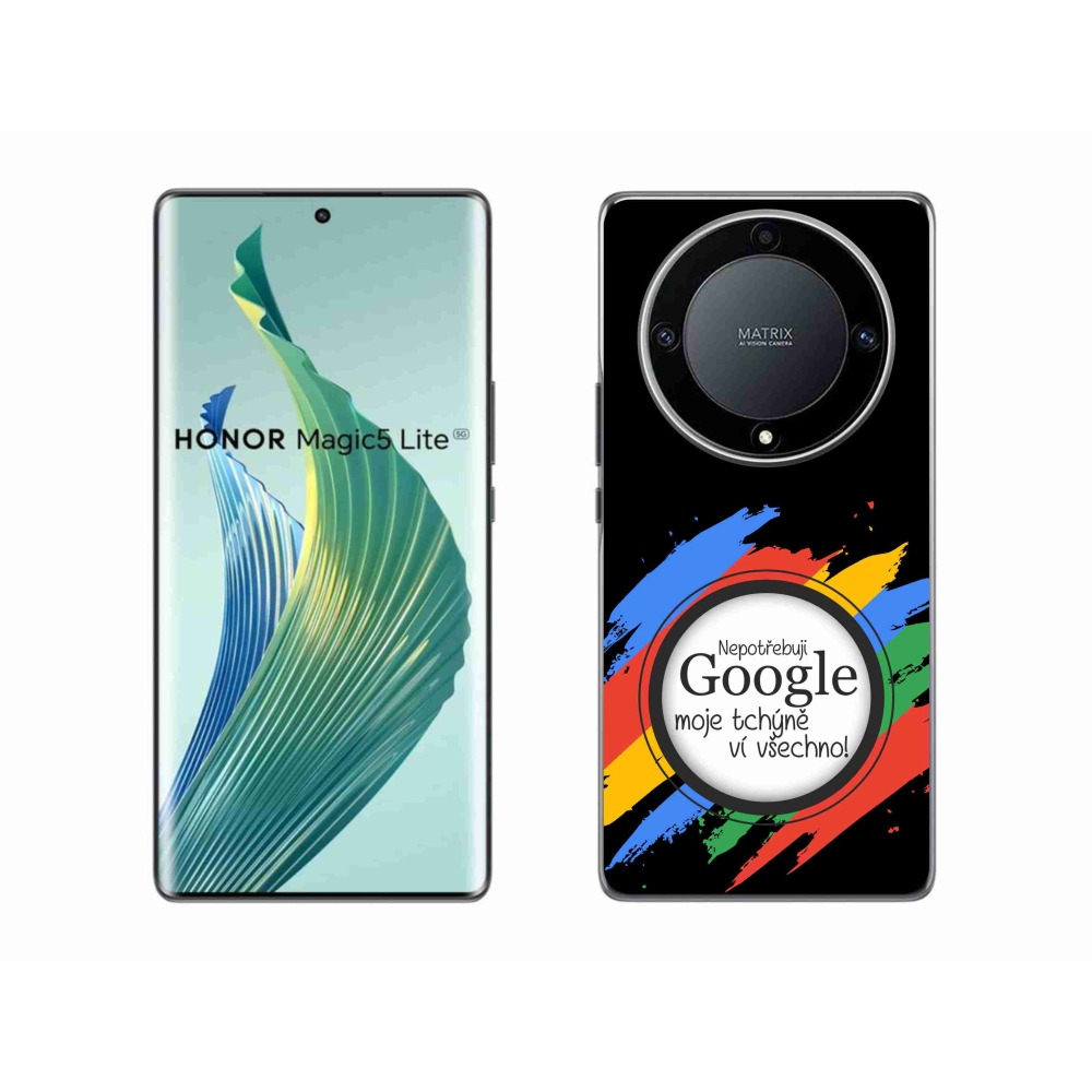 Gélový kryt mmCase na Honor Magic 5 Lite 5G - svokra vie všetko čierne pozadie