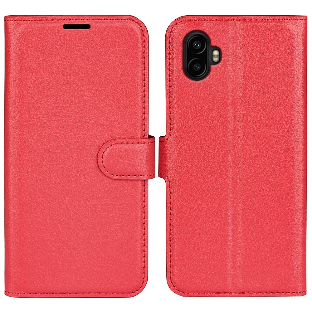 Litchi knižkové púzdro na Samsung Galaxy Xcover 7 Pro - červené