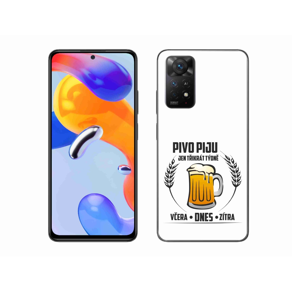 Gélový kryt mmCase na Xiaomi Redmi Note 11 Pro 4G/5G - pivný motív biele pozadie