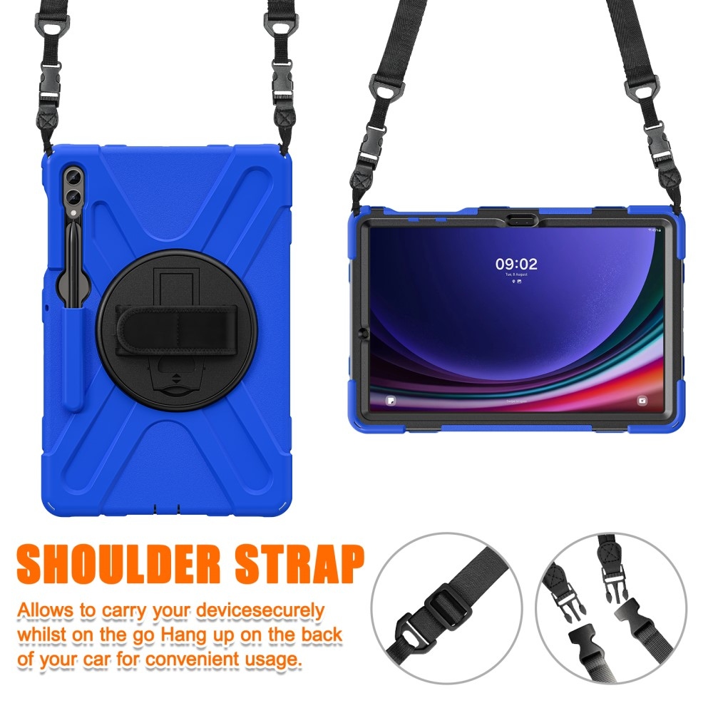 Strap odolný kryt s úchopom na ruku a popruhom na Samsung Galaxy Tab S10+/S9+/S9