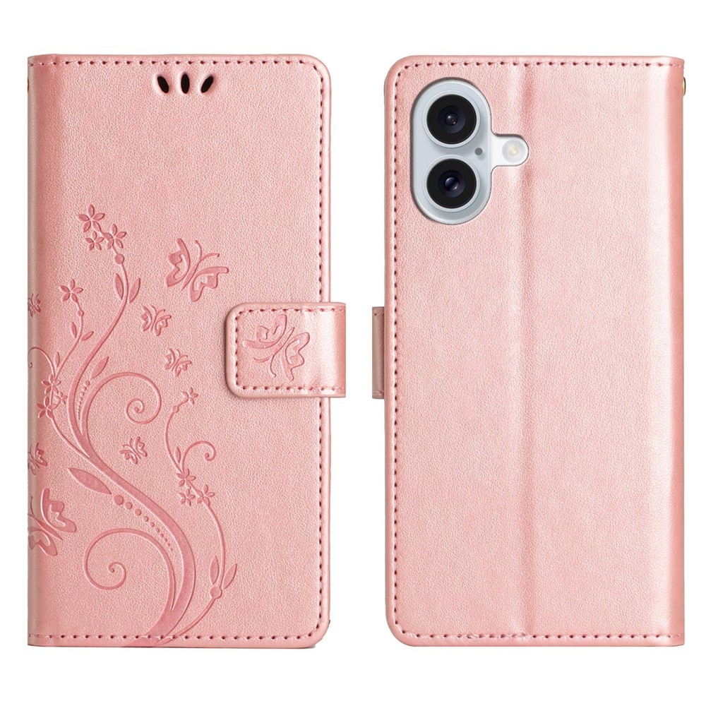 Flowers knižkové púzdro na iPhone 17 - ružovozlaté