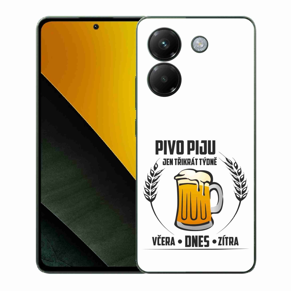 Gélový kryt mmCase na Xiaomi Poco M7 Pro 5G - pivný motív biele pozadie