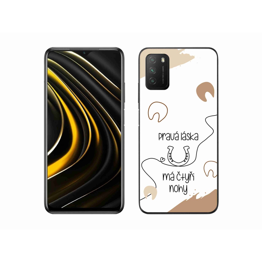 Gélový kryt mmCase na Xiaomi Poco M3 - konský motív biele pozadie