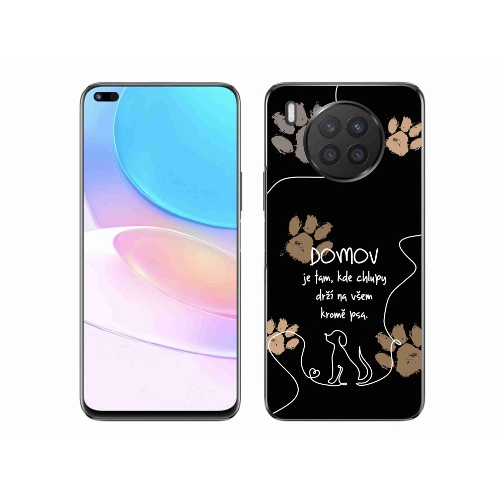 Gélový kryt mmCase na Huawei Nova 8i - psí motív čierne pozadie