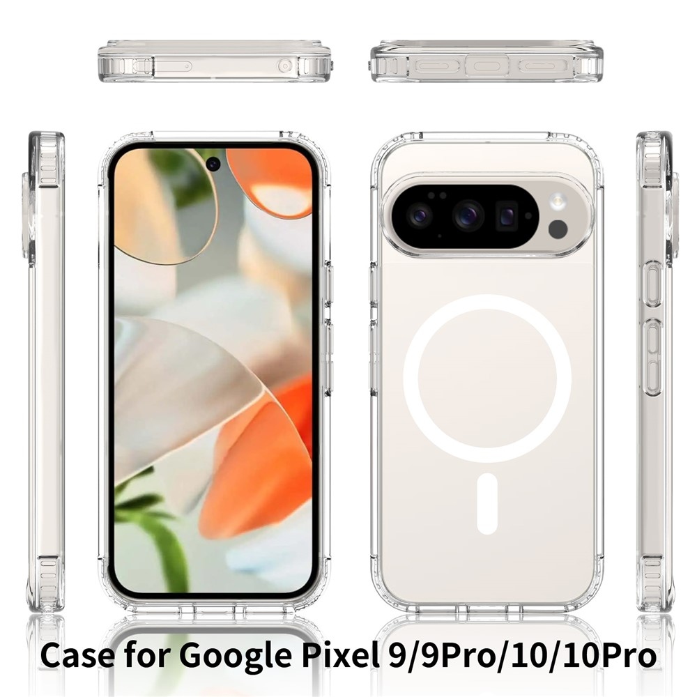 Acryle gélový obal s pevným chrbtom a MagSafe na Google Pixel 10 Pro/Pixel 10 - priehľadný