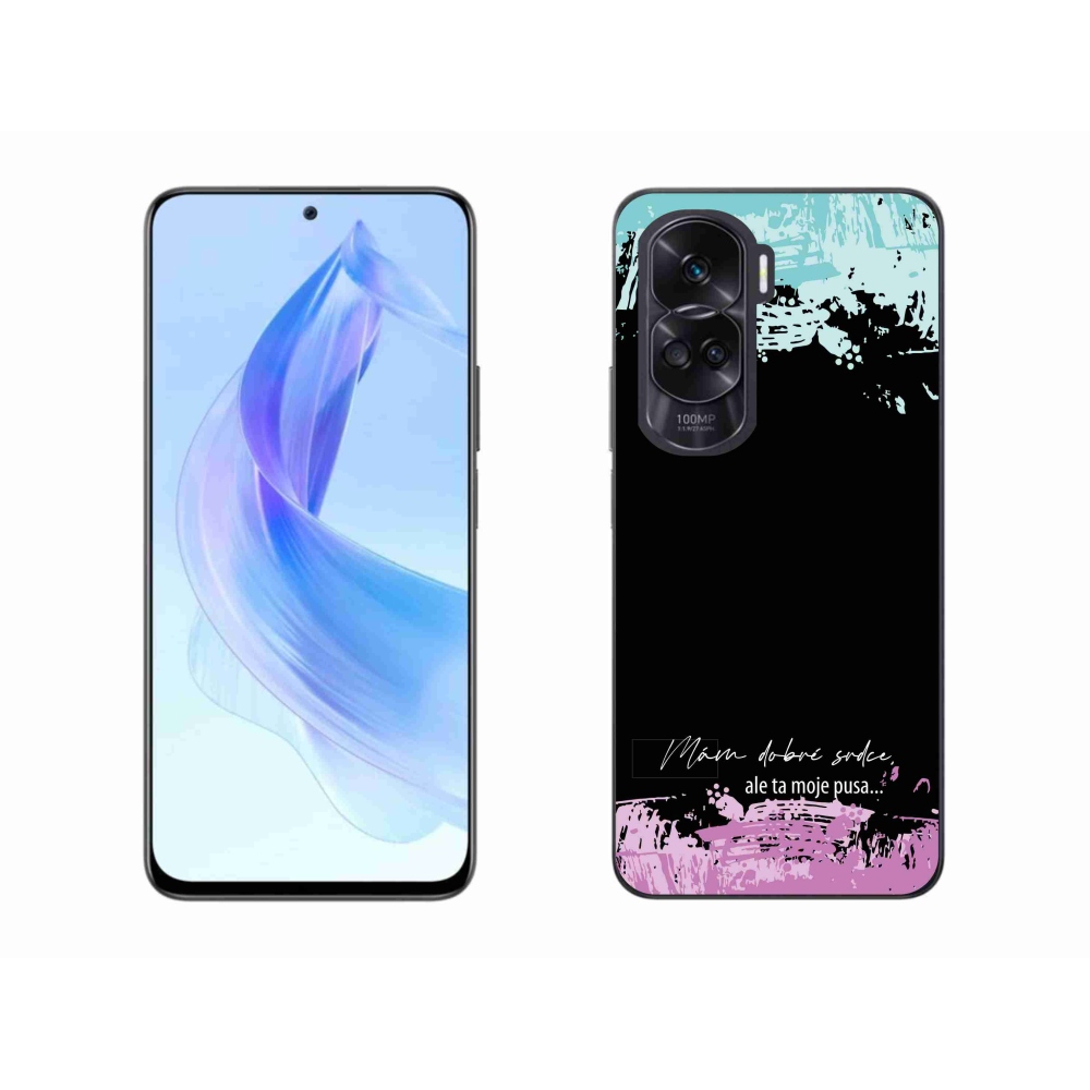 Gélový kryt mmCase na Honor 90 Lite - vtipný text 3 čierne pozadie