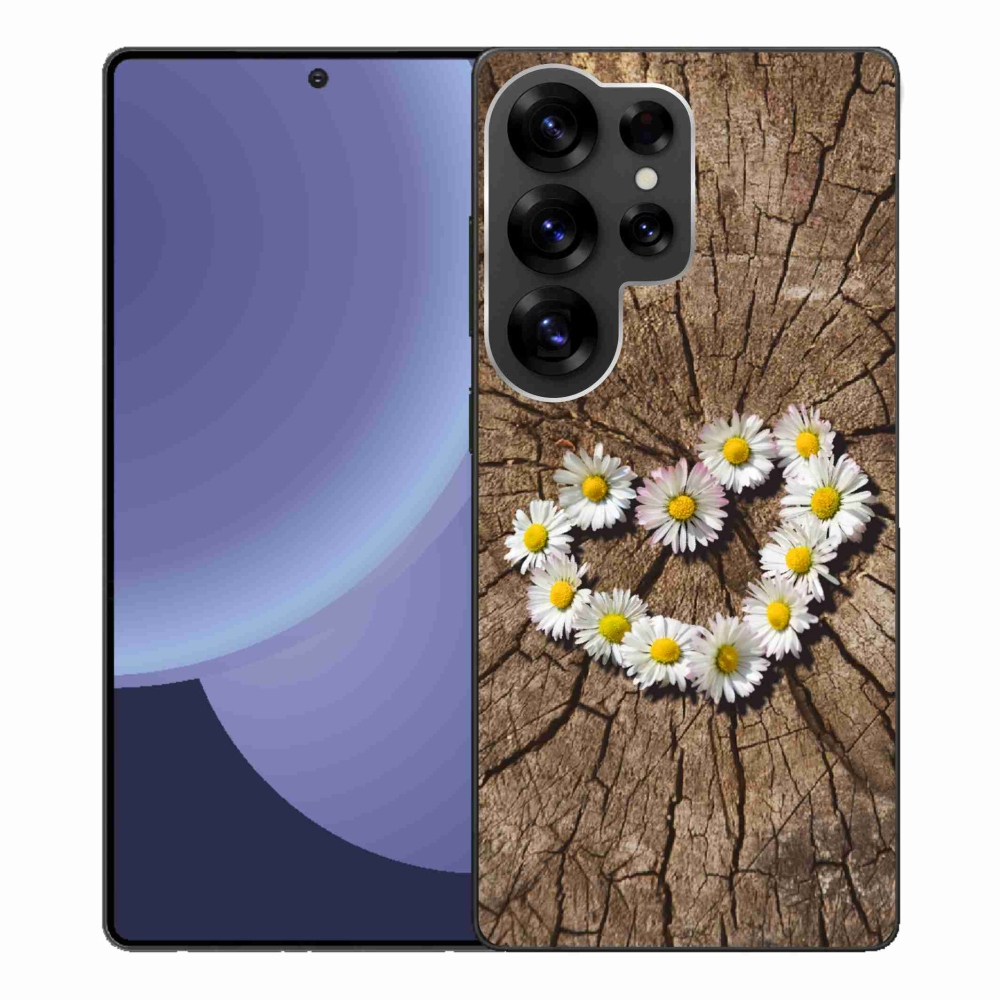 Gélový kryt mmCase na Samsung Galaxy S25 Ultra - srdce z margaréty