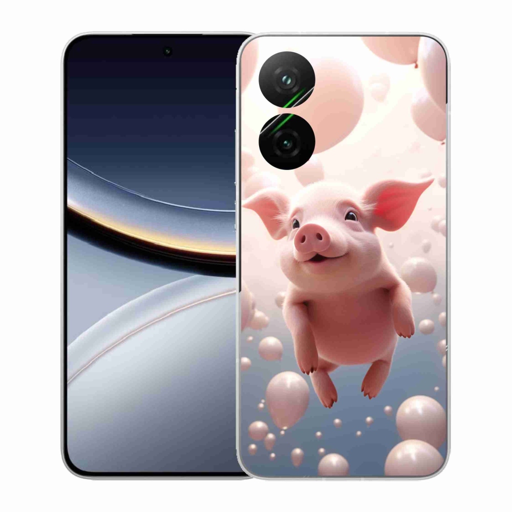 Gélový kryt mmCase na Xiaomi Poco F7 5G - prasiatko s balónikmi