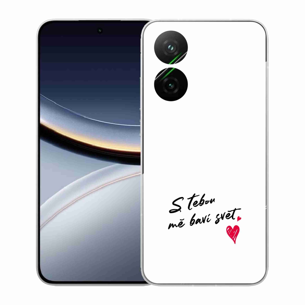 Gélový kryt mmCase na Xiaomi Poco F7 5G - zamilovaný text 1 biele pozadie
