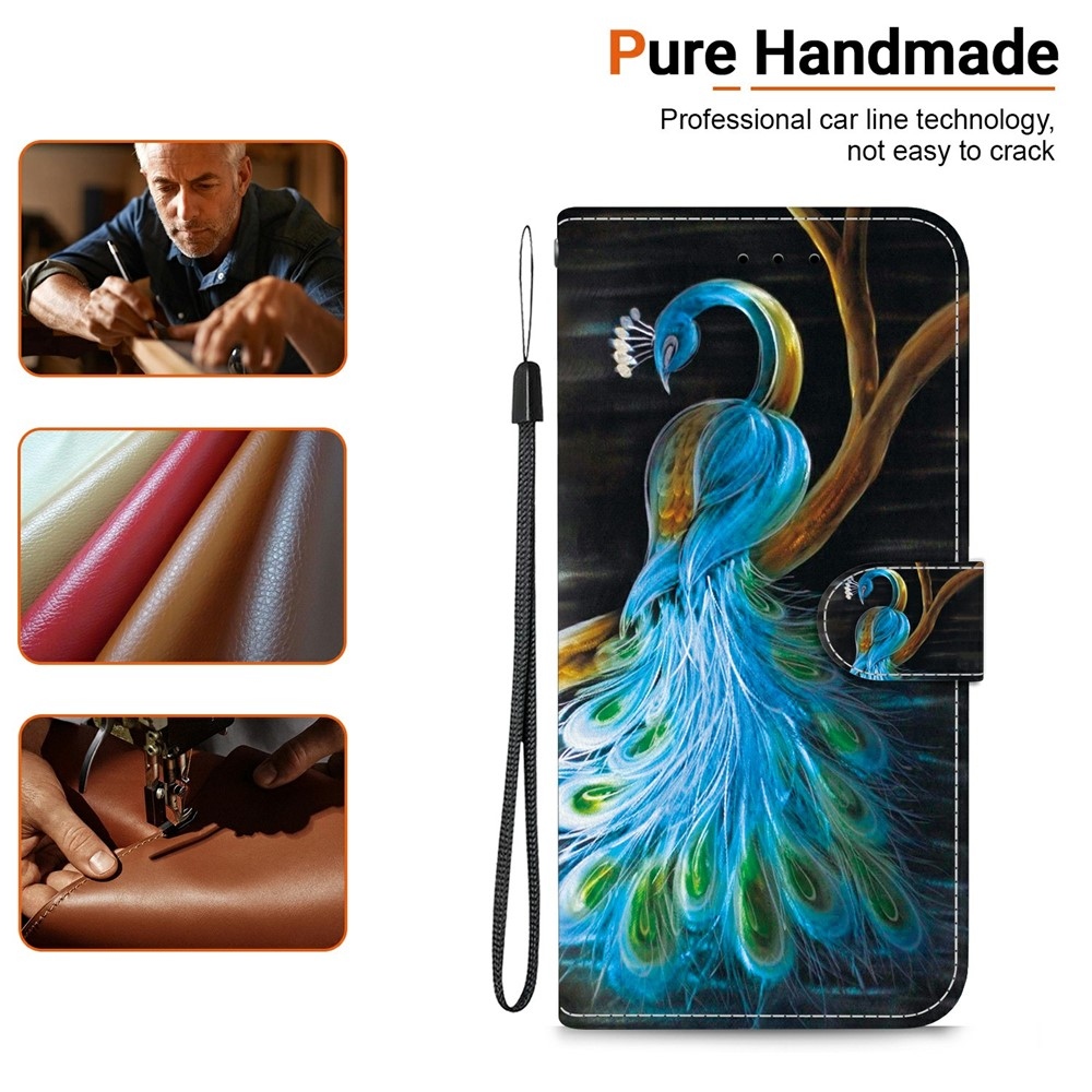 Versatile knižkové púzdro na Xiaomi Redmi 15 4G (171mm) - páv