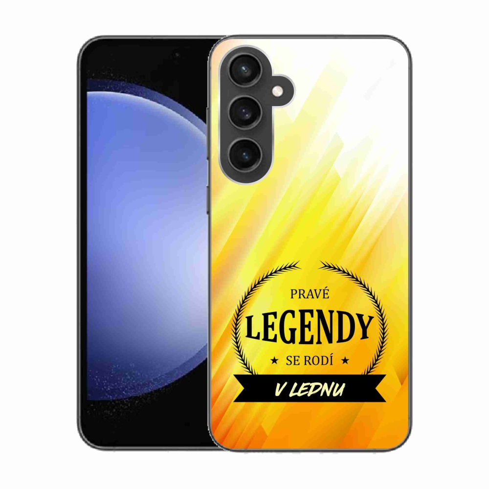 Gélový kryt mmCase na Samsung Galaxy S23 FE - legendy v januári žlté pozadie