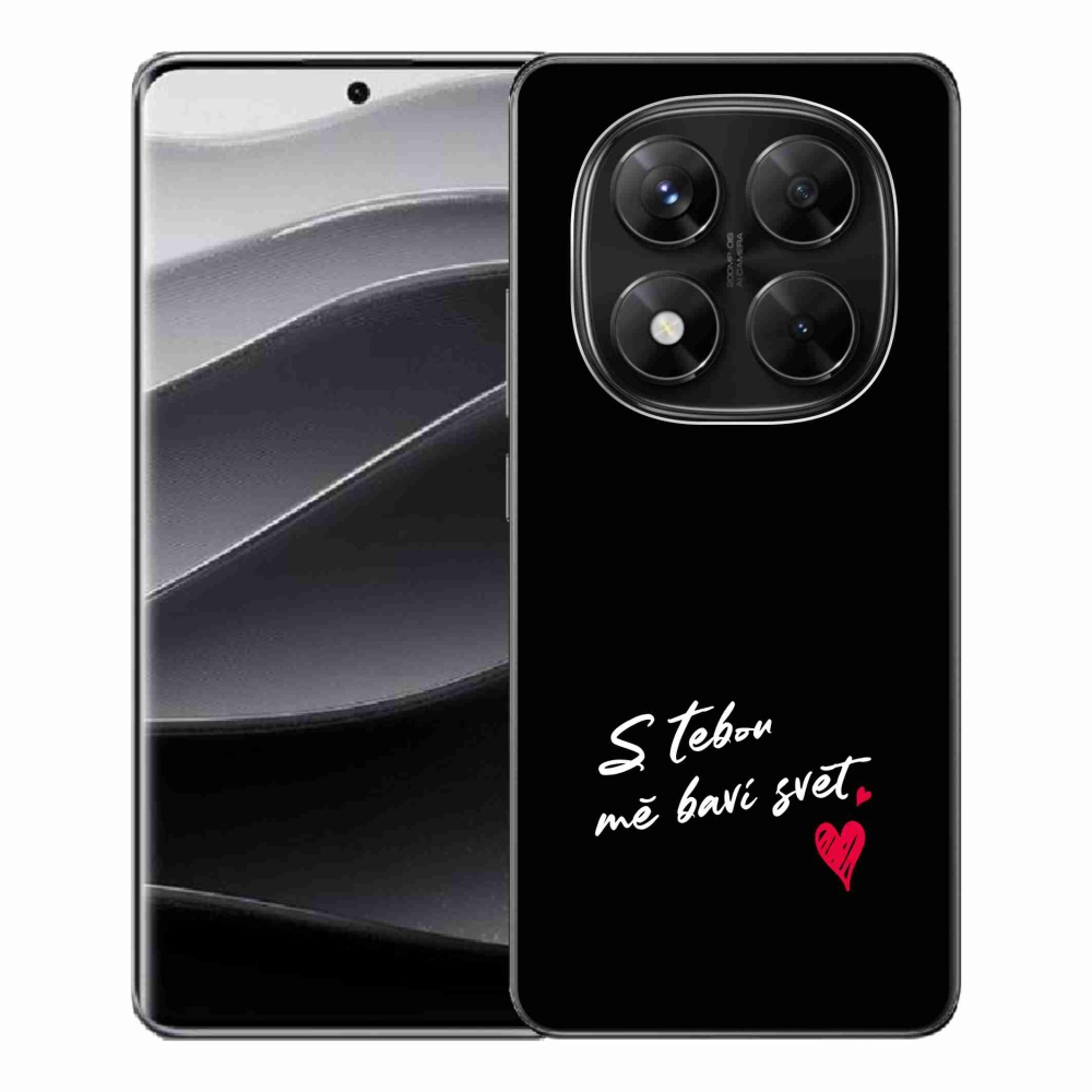 Gélový kryt mmCase na Xiaomi Redmi Note 14 Pro 5G/Poco X7 5G - zamilovaný text 1 čierne pozadie