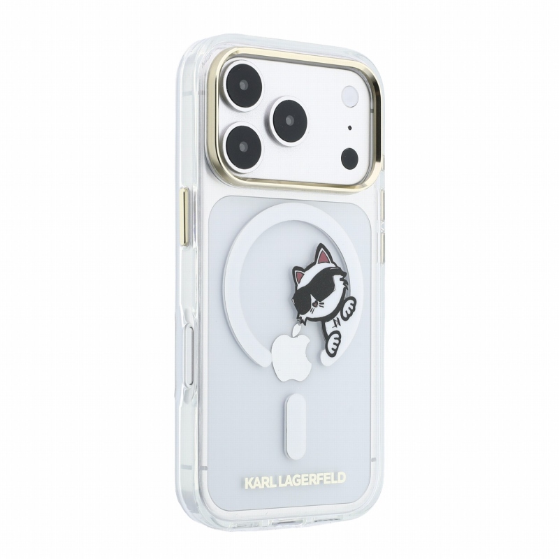 Karl Lagerfeld IML Choupette Peekaboo Magsafe zadný kryt pre iPhone 18 Pro Max, priehľadný