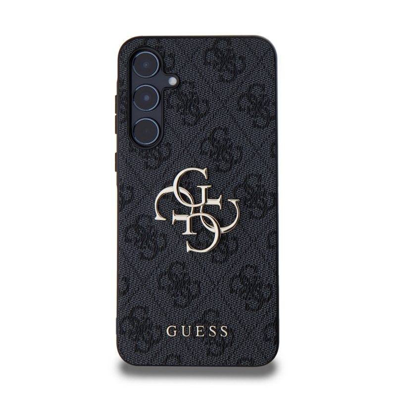 Guess PU 4G Metal Logo Zadný Kryt pre Samsung Galaxy A55 5G Grey