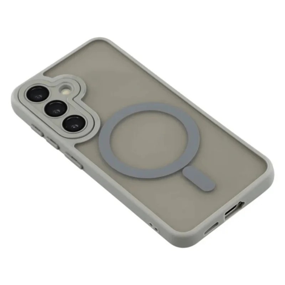 QB1 WLF obal s pevným chrbtom a MagSafe na Samsung Galaxy S26 FE - sivý