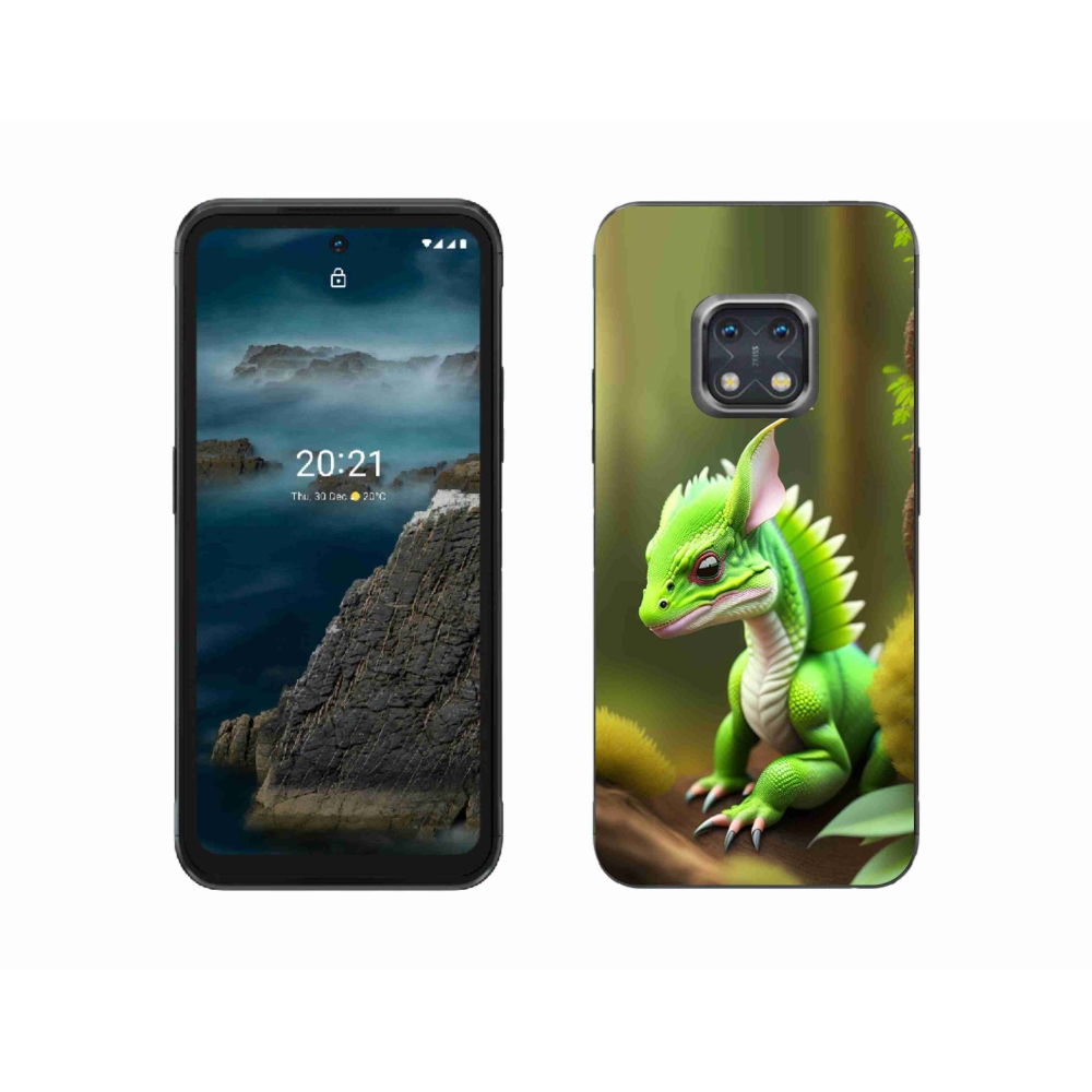 Gélový kryt mmCase na Nokia XR20 - zelený dráčik