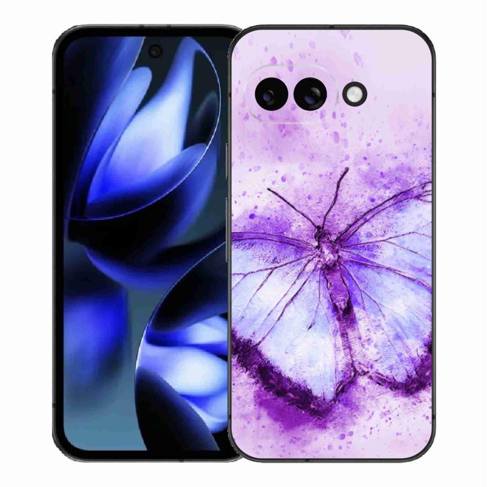 Gélový kryt mmCase na Google Pixel 9a - fialový motýľ