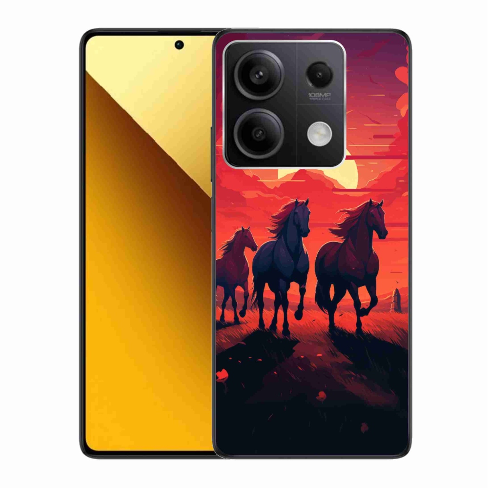 Gélový kryt mmCase na Xiaomi Redmi Note 13 5G - kone a západ slnka