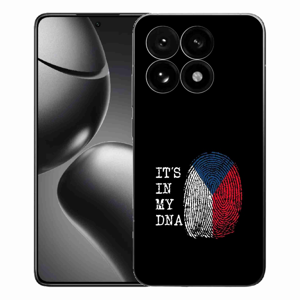 Gélový kryt mmCase na Xiaomi 15T - vlajka odtlačok prsta čierne pozadie
