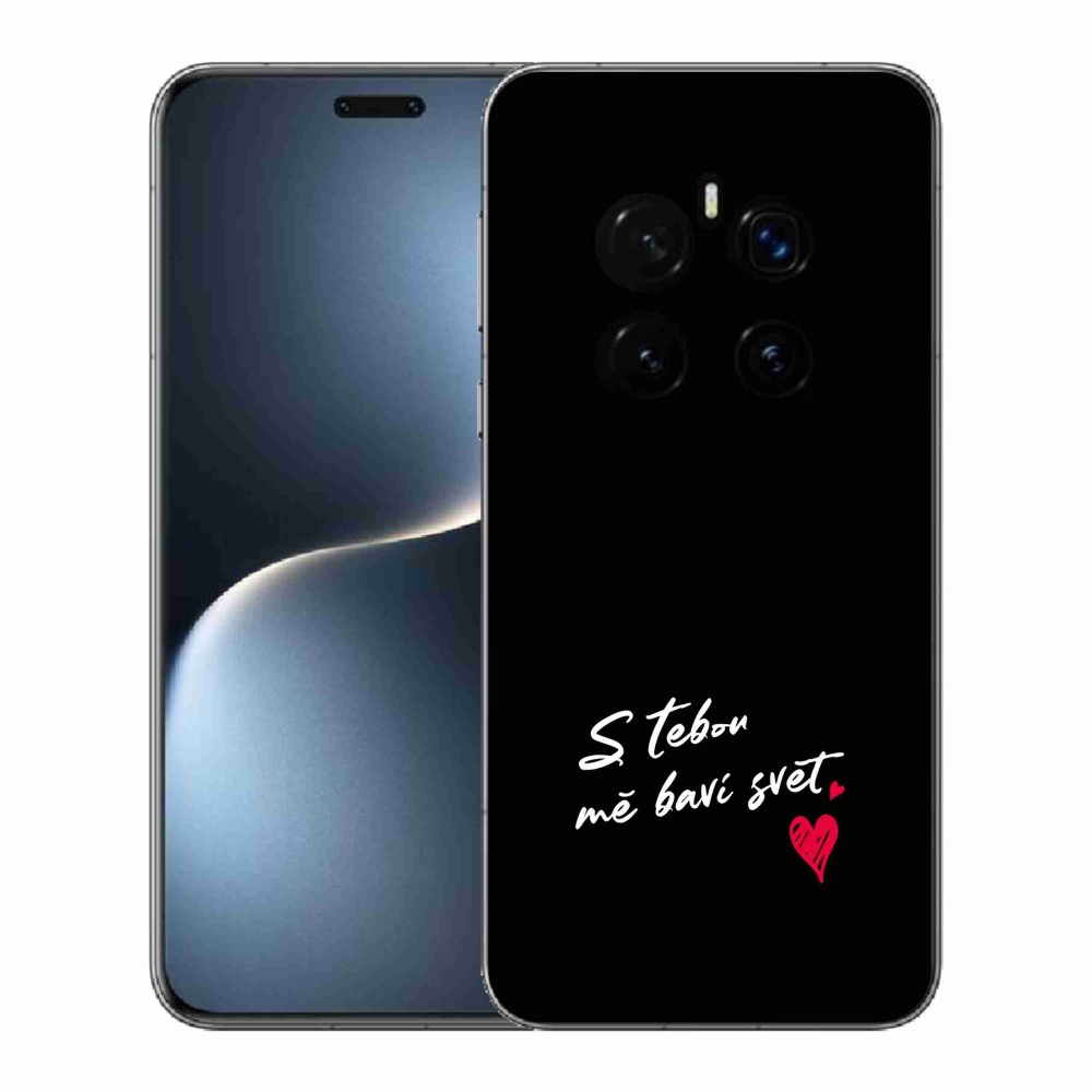 Gélový kryt mmCase na Honor Magic 7 Pro 5G - zamilovaný text 1 čierne pozadie