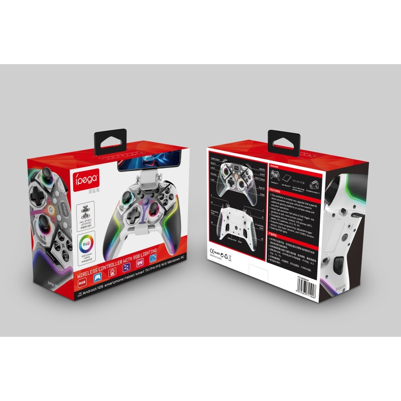 iPega 9666HH Bluetooth RGB Gamepad pre Android/iOS/PS3/PS4/PC/N-Switch sivý