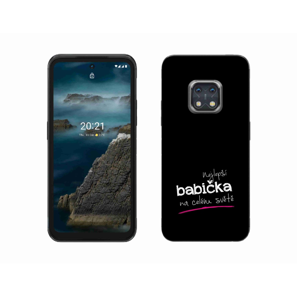 Gélový kryt mmCase na Nokia XR20 - najlepšia babička 4 čierne pozadie