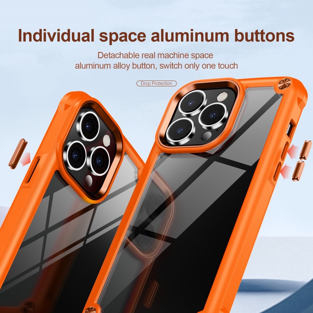 Gélový obal s pevným chrbtom na iPhone 15 Pro Max - oranžový