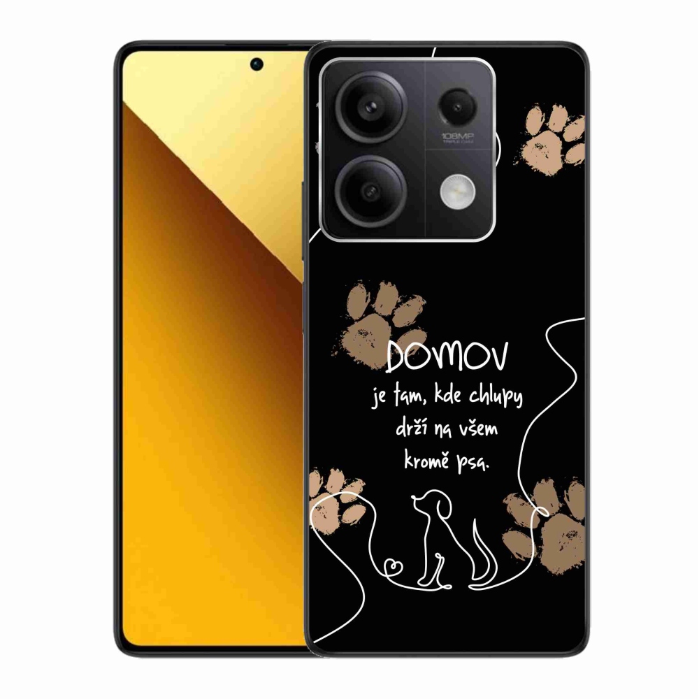Gélový kryt mmCase na Xiaomi Redmi Note 13 5G - psí motív čierne pozadie