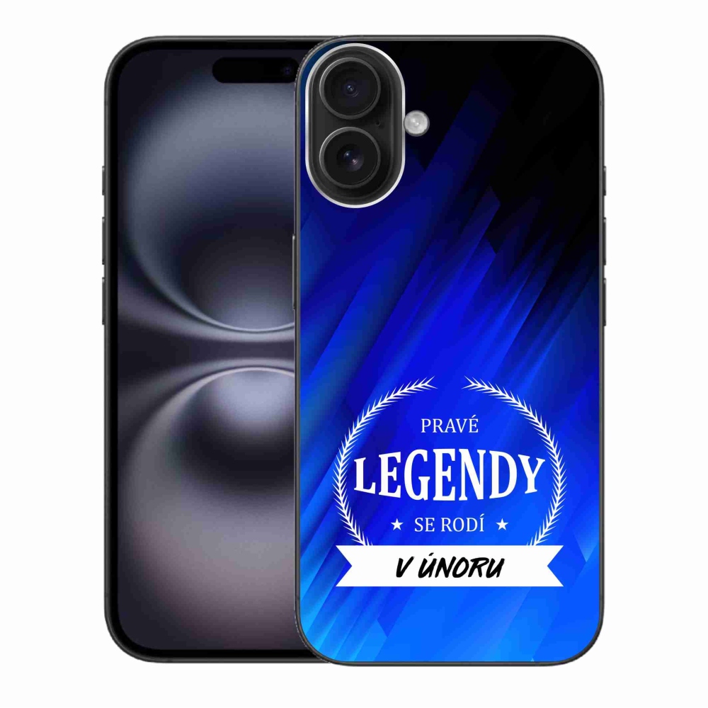 Gélový kryt mmCase na iPhone 16 Plus - legendy vo februári modré pozadie