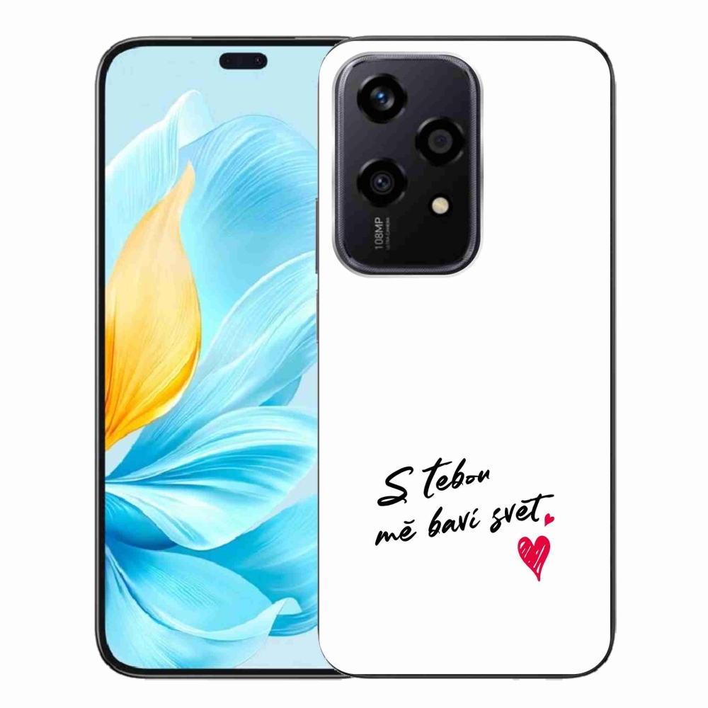 Gélový kryt mmCase na Honor 200 Lite 5G - zamilovaný text 1 biele pozadie