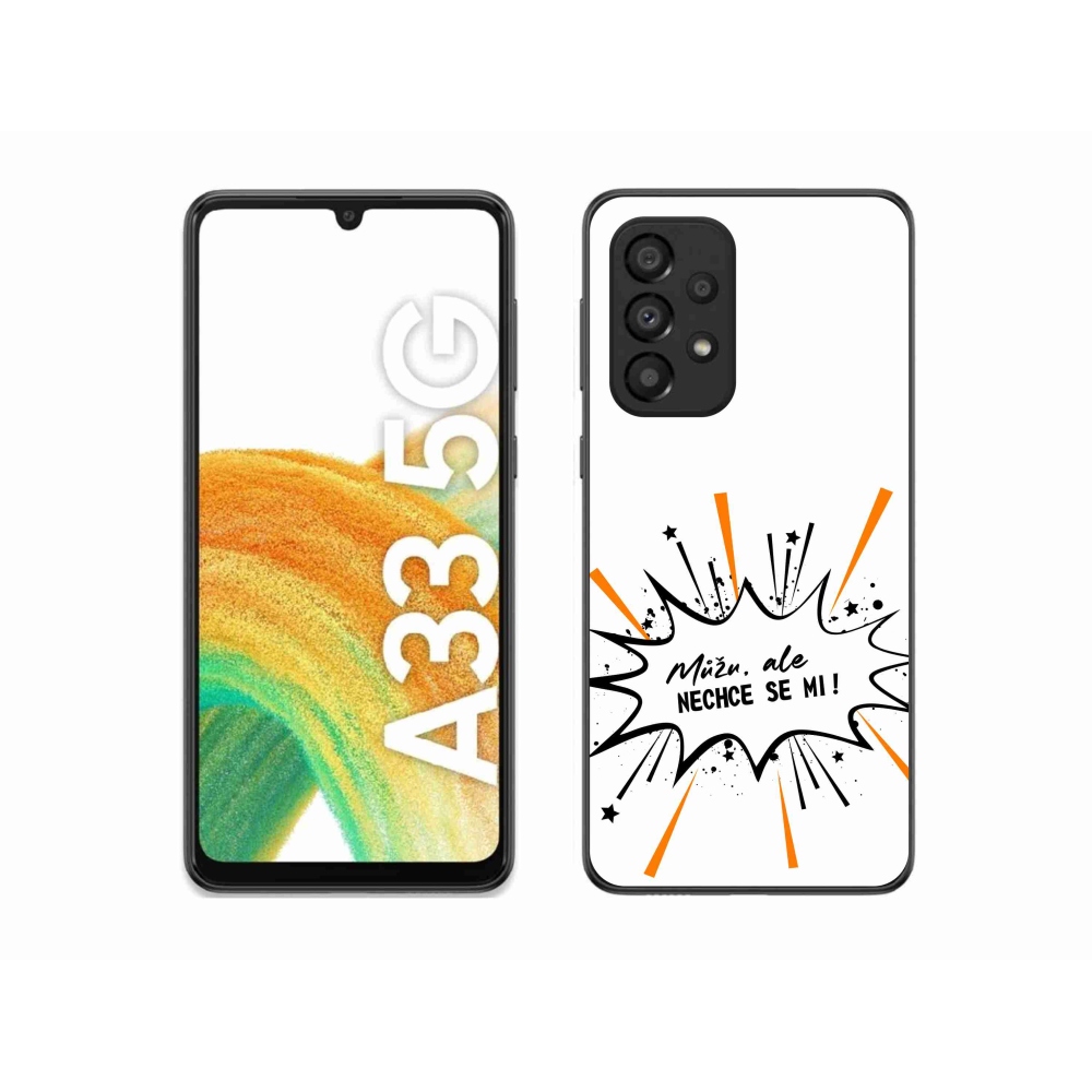 Gélový kryt mmCase na Samsung Galaxy A33 5G - vtipný text 11 biele pozadie
