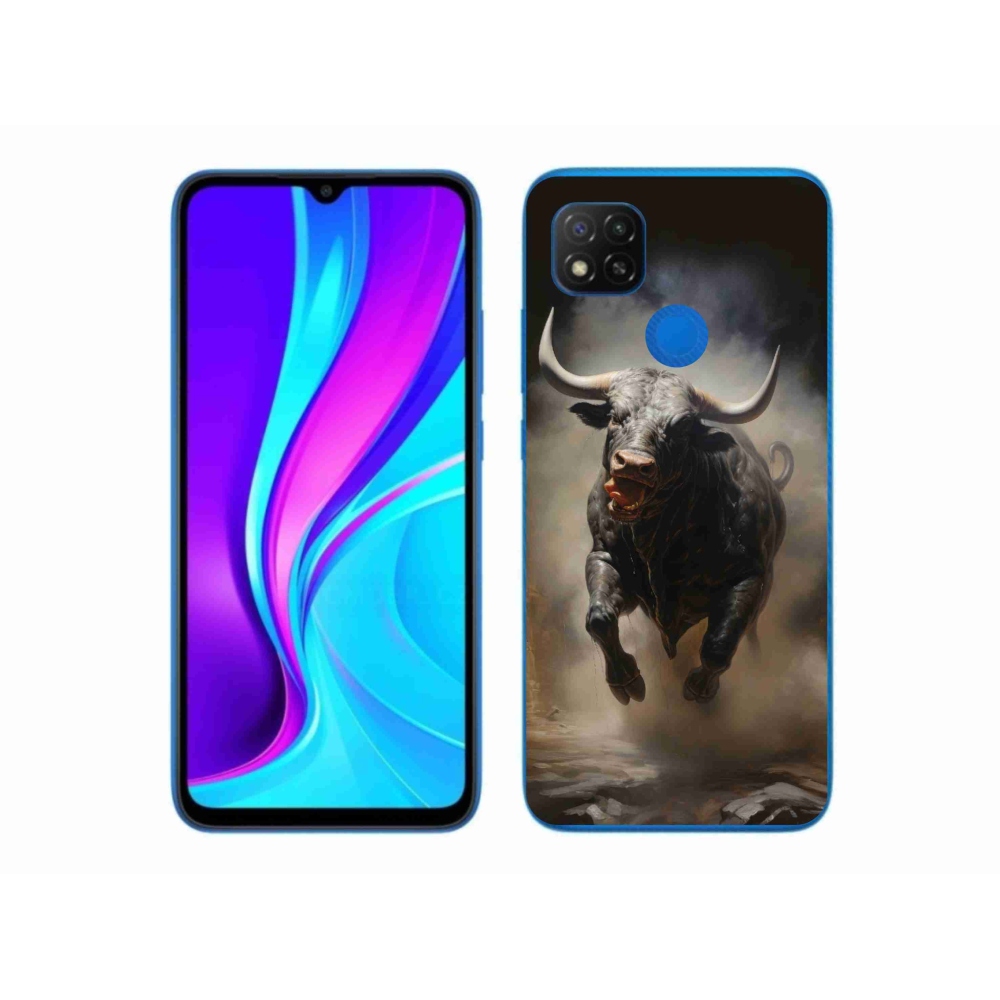 Gelový kryt mmCase na Xiaomi Redmi 9C - rozzuřený býk