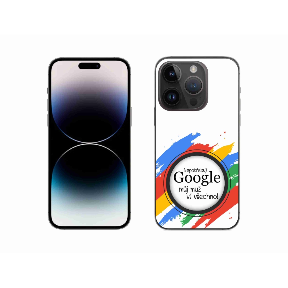 Gélový kryt mmCase na iPhone 14 Pro 6.1 - muž vie všetko biele pozadie