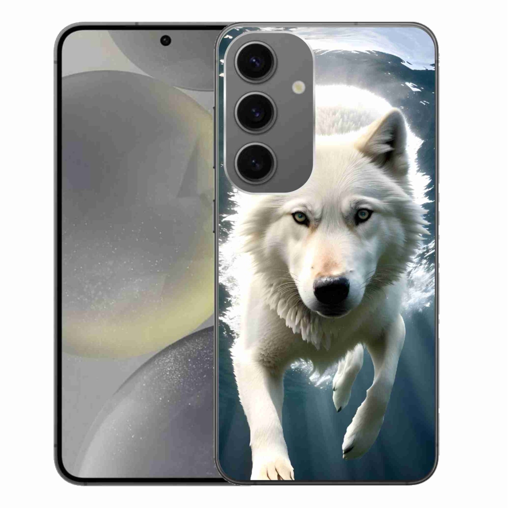 Gélový kryt mmCase na Samsung Galaxy S24+ - biely vlk