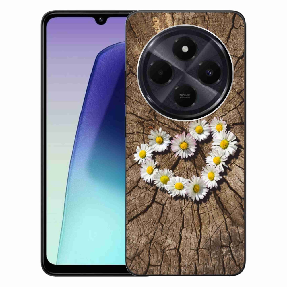 Gélový kryt mmCase na Xiaomi Redmi 14C/Poco C75 - srdce z margaréty