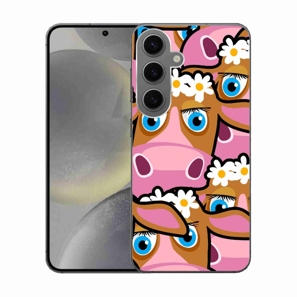 Gélový kryt mmCase na Samsung Galaxy S24 - kreslené kravičky