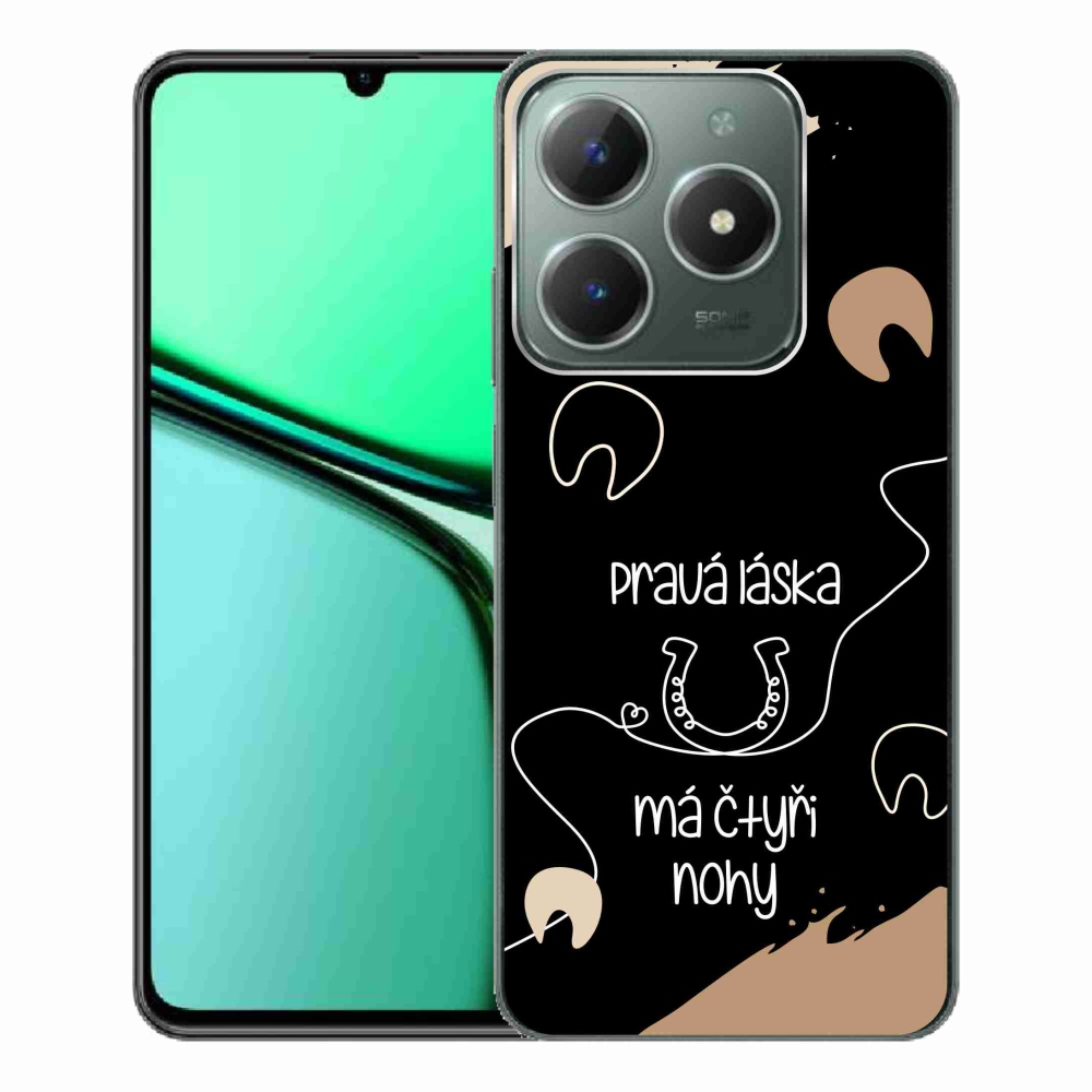 Gélový kryt mmCase na Realme C61 - konský motív čierne pozadie