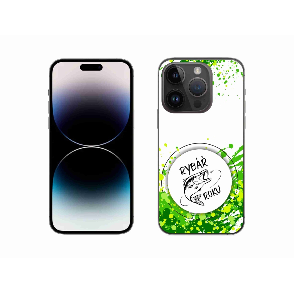 Gélový kryt mmCase na iPhone 14 Pro 6.1 - rybár roka biele pozadie