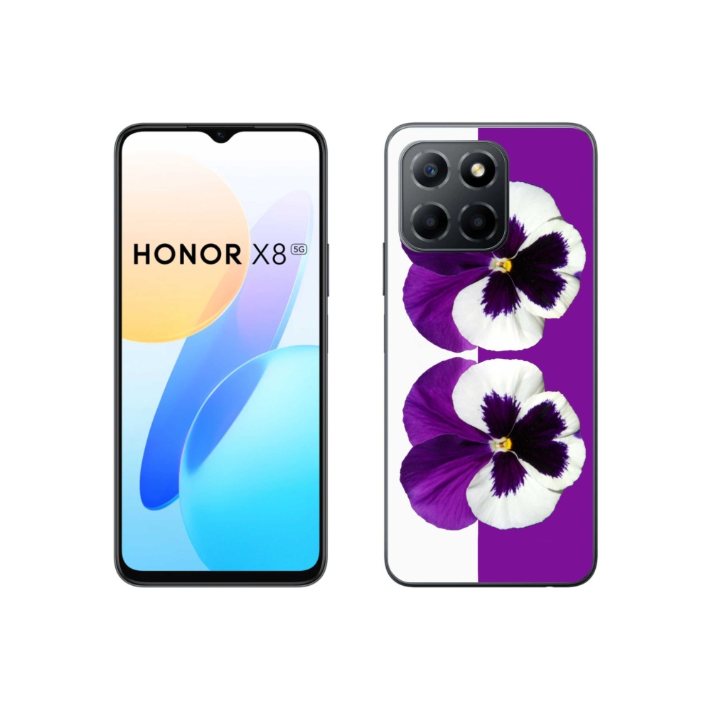 Gélový kryt mmCase na Honor X8 5G/70 Lite 5G - fialovobiely kvet