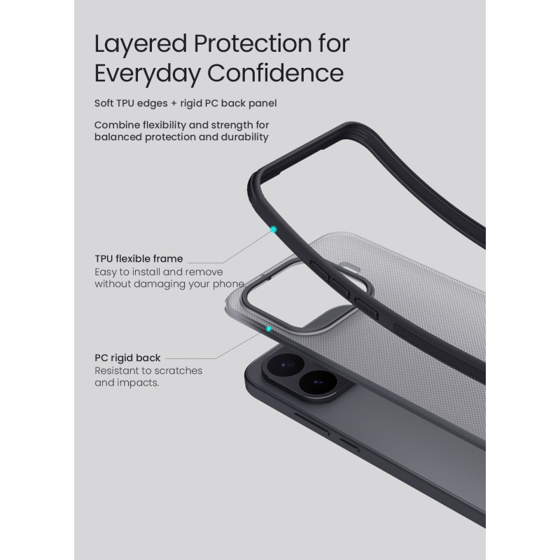 Nillkin Super Frosted PRO zadný kryt pre Xiaomi 17T, priehľadná čierna